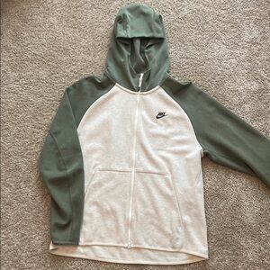 Nike Green and White Hoodie